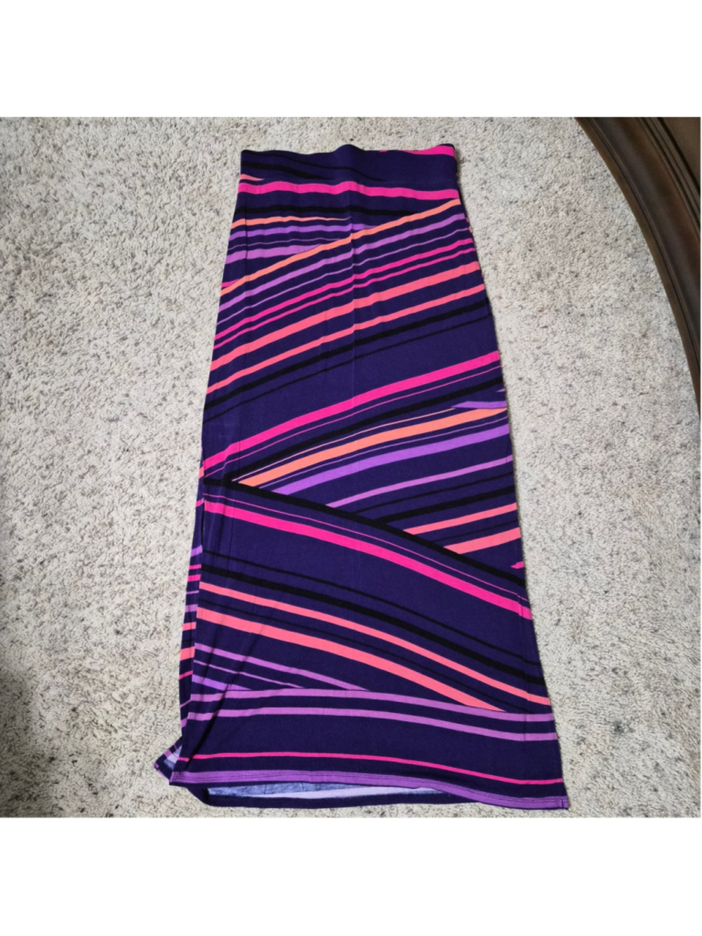 Women's a.n.a. Maxi Skirt Purple Pink Multi-Striped Size S